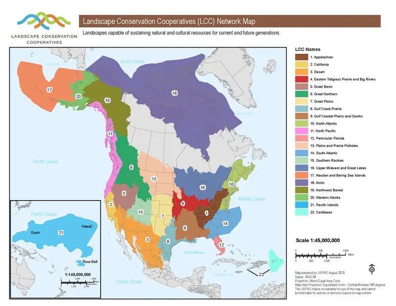 Map: Landscape scale conservation regions in North America