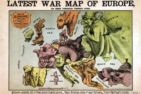 Map: Latest War Map of Europe 1870