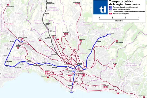 Map: Lausanne Public Transport Map