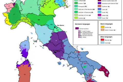 Map: Linguistic Map of Italy