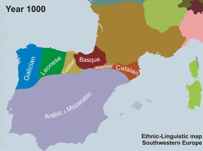Map: Linguistic Map Southwestern Europeen