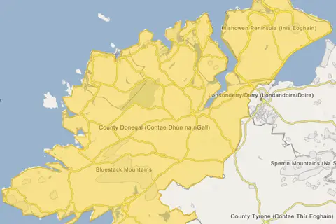 Map: Location Map Ireland County Donegal