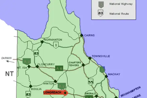 Map: Longreach Location Map in Queensland