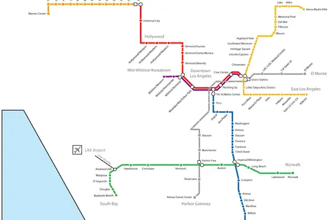Map: Los Angeles Metro System Map Dec 2009