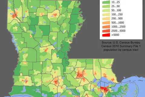Map: Louisiana Population Map