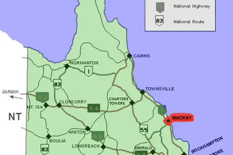 Map: Mackay Location Map in Queensland