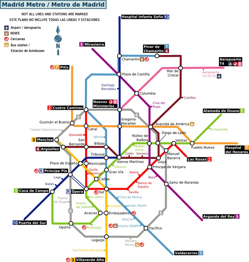 Map: Madrid Metro Map