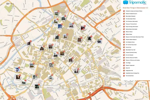 Map: Manchester Printable Tourist Attractions Map
