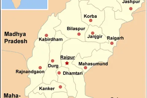Map: Map Chhattisgarh State and Districts