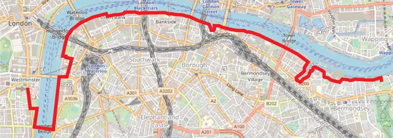 Map: Map for Queen Elizabeth Ii Lying in State Queue