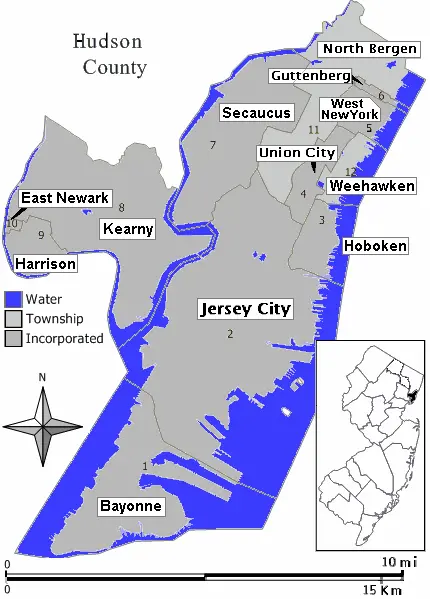 Map: Map Hudson County Nj Municipalities