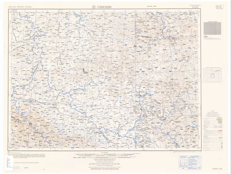 Map: Map India and Pakistan 1250000 Tile Nf 443 Chirmiri