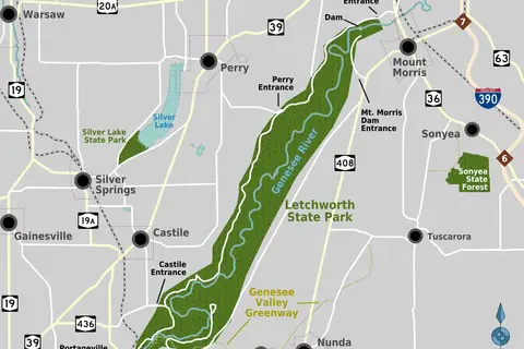 Map: Map Letchworth State Park Overview