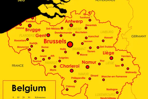 Map: Map Mapa Belgii Belgium