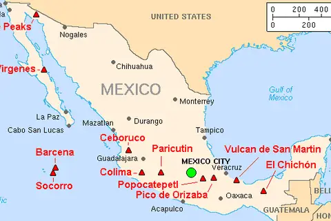 Map: Map Mexico Volcanoes