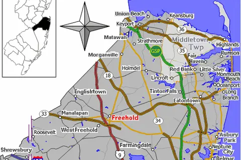 Map: Map Monmouth County Nj Towns
