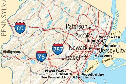 Map: Map New Jersey North Na