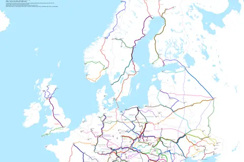 Map: Map Night Trains in Europe