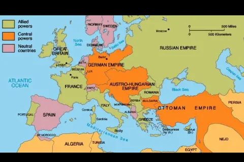 Map: Map of Allied Powers Wwi