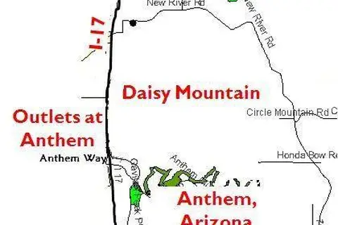 Map: Map of Anthem and Daisy Mountain Arizona