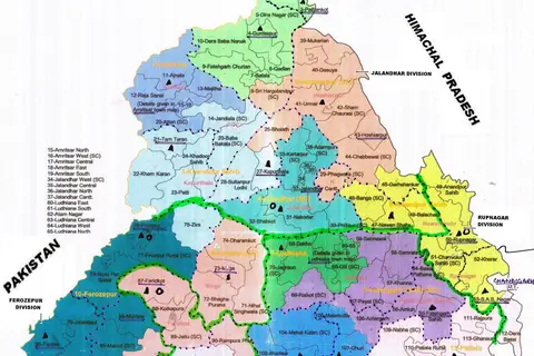 Map: Map of Assembly Constituencies of Punjab India in 2022