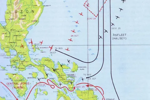 Map: Map of Battle of Leyte Gulf