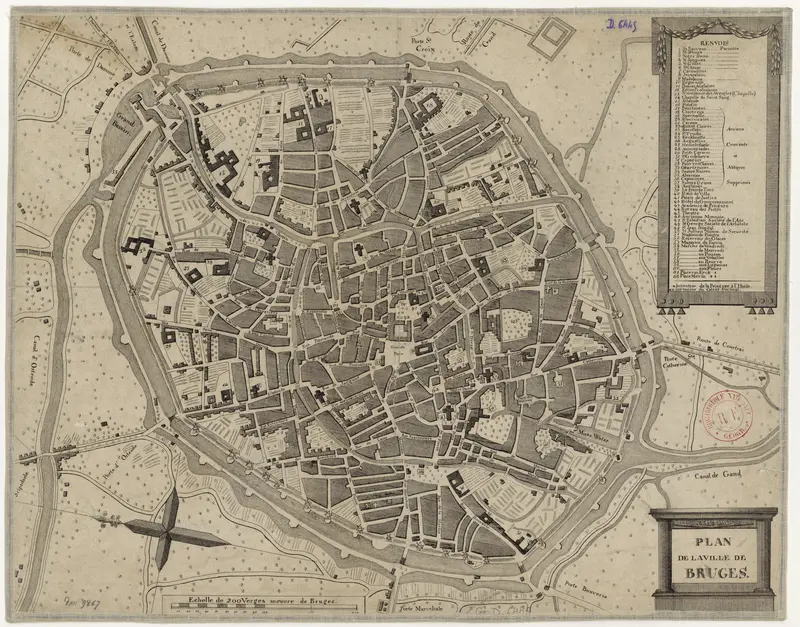 Map: Map of Bruges Begin 19Th Century