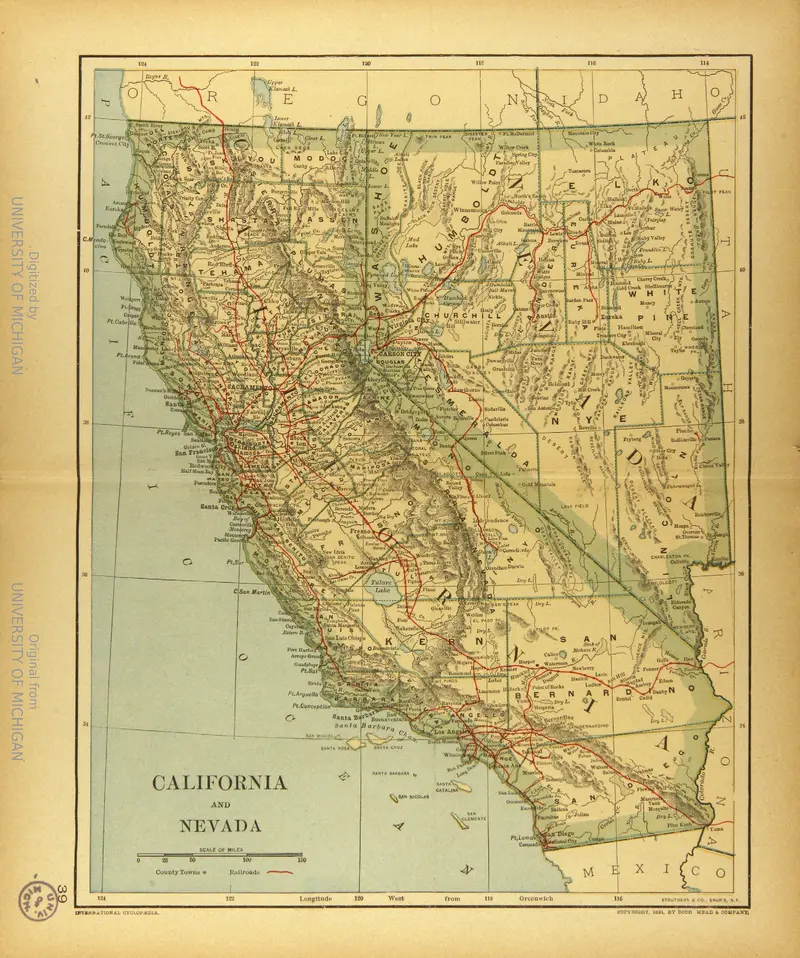 Map: Map of California and Nevada