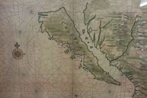 Map: map of California shown as an island