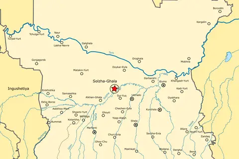 Map: Map of Chechen Republic Chechnya