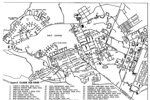 Map: Map of Clark Air Force Base Philippines September 1986