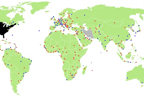 Map: Map of Diplomatic Missions of Usa