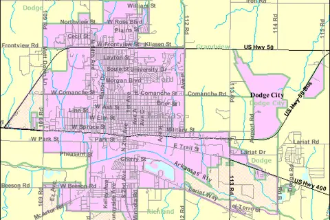 Map: Map of Dodge City Kansas