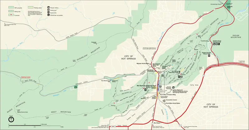Map: Map of Hot Springs National Park