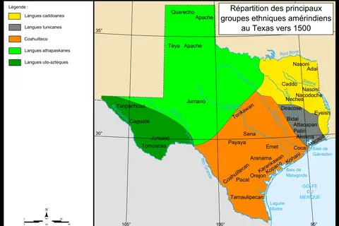 Map: Map of Indians Texas 1500