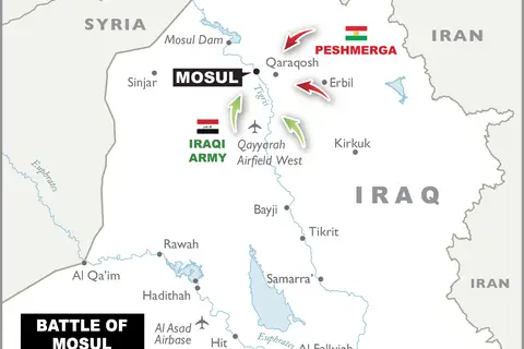Map: Map of Iraq Battle of Mosul