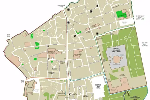 Map: Map of Jerusalem the Old City En