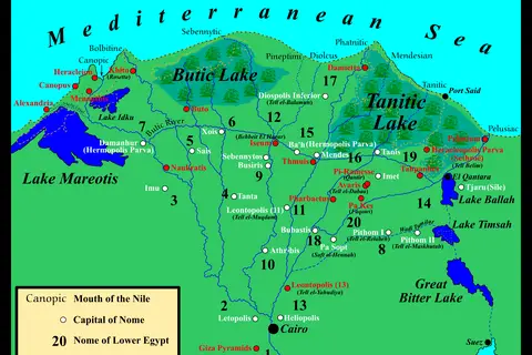 Map: Map of Lower Egypt and the Nile Delta