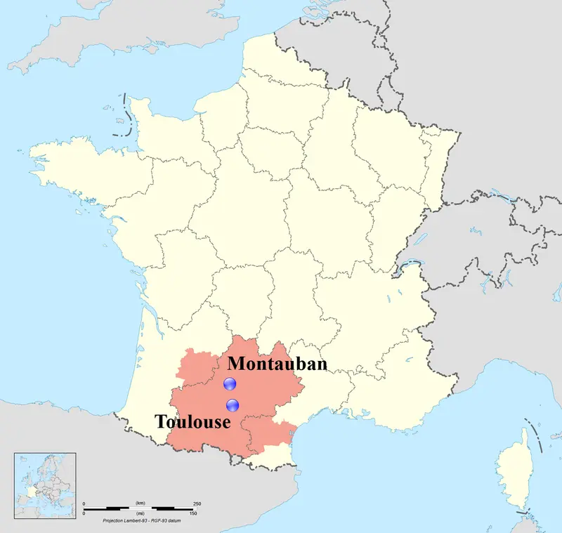 Map: Map Of March 2012 Attacks In Toulouse And Montauban And Scarlet Vigipirate Area In France
