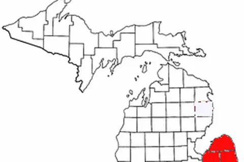 Map: Map of Michigan Highlighting the Thumb