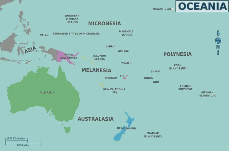 Map: Map of Oceania