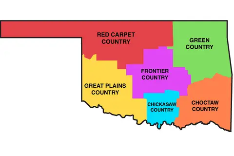 Map: Map of Oklahoma Regions