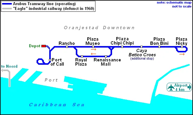 Map: Map of Oranjestad Streetcar
