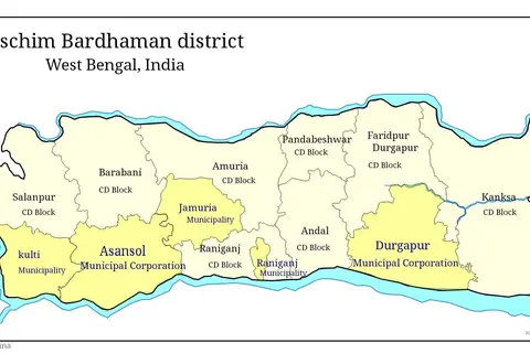 Map: Map of Paschim Bardhaman District