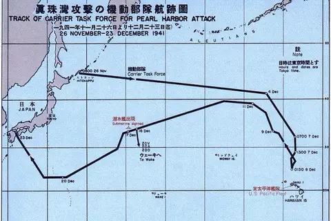 Map: Map of Pearl Harbor Attack Force