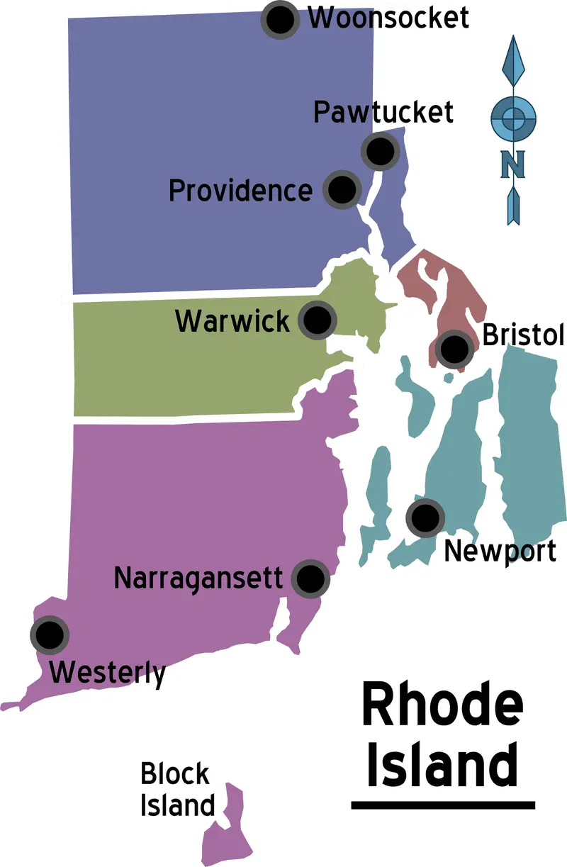Map: Map of Rhode Island Regions