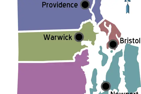 Map: Map of Rhode Island Regions