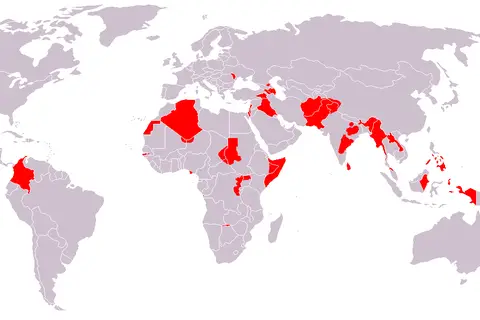 Map: Map of Sites of Ongoing Armed Conflicts Worldwide