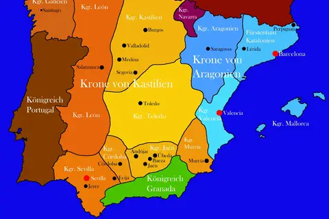 Map: Map of Spain 1490