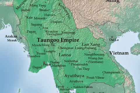 Map: Map of Taungoo Empire 1580